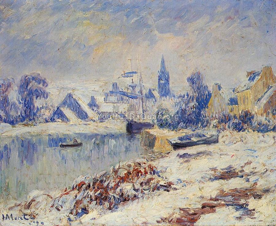 Quimper, Lake Marie in the Snow - 亨利·莫雷